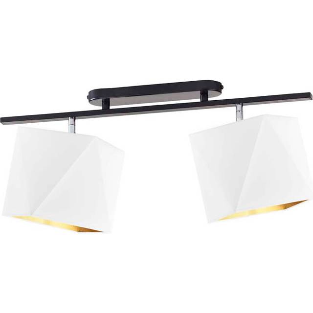 Glasser 2-Light Kitchen Island Square Pendant - White (27cm H X 60cm W X 60cm D)