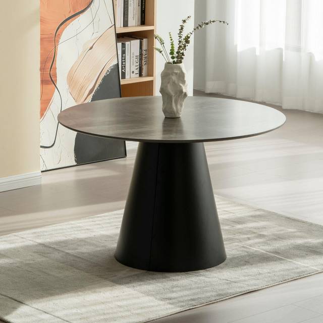 Grayson Round Large 120cm Modern Grey Dining Table