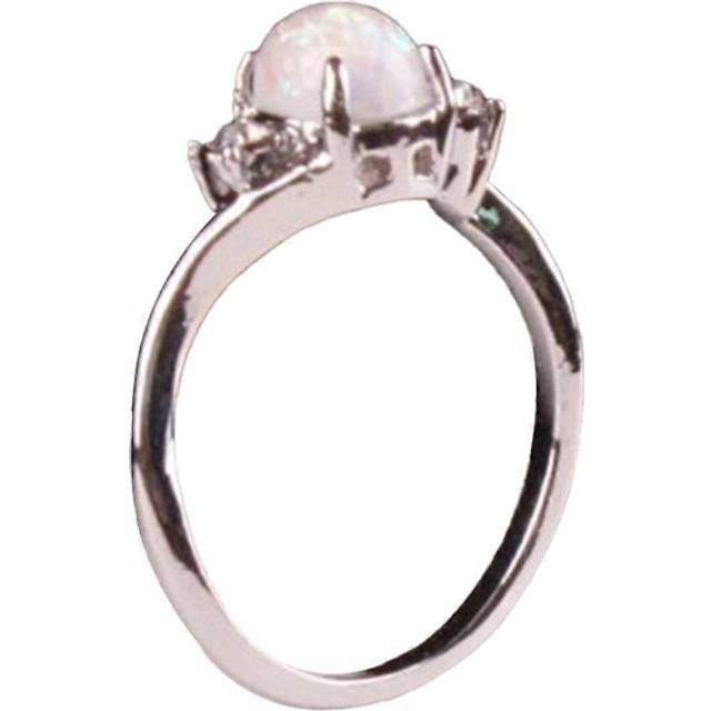 (9, White) 2025 New Upgraded White Fire Opal Ring for Women Wedding Party Silver Rings Jewelry Size 6-10 - Blue (XL)