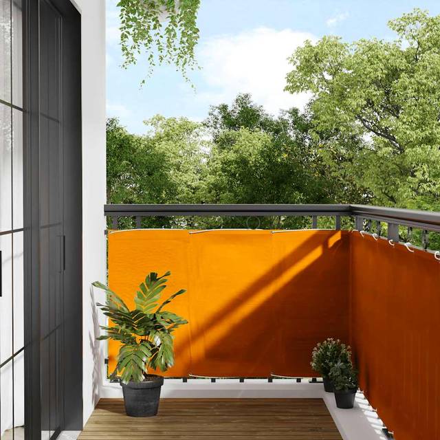 vidaXL Balcony Screen Orange 90x800 cm 100% Polyester Oxford - orange