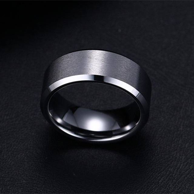 (silver, 11) 8mm Titanium Steel Band Wedding Engagement Jewelry Black Men&apos;s Ring Fashion Party Ring Jewelry