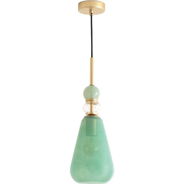 Anastasia Stacked Glass Ceiling Pendant Light Fitting - Green