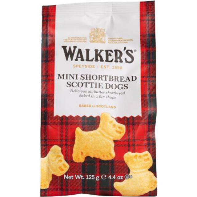 Walker's Shortbread Mini Scottie Dogs Bag, Traditional Pure Butter Scottish Recipe, 125g (Pack of 12)