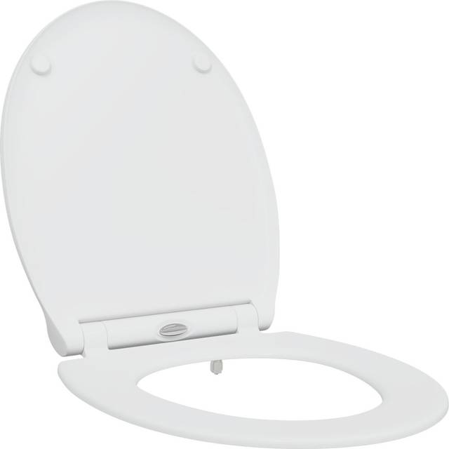 Anthracite Plastic Standard Adjustable Armrests Toilet Seat - White (37.5cm W X 45cm D)