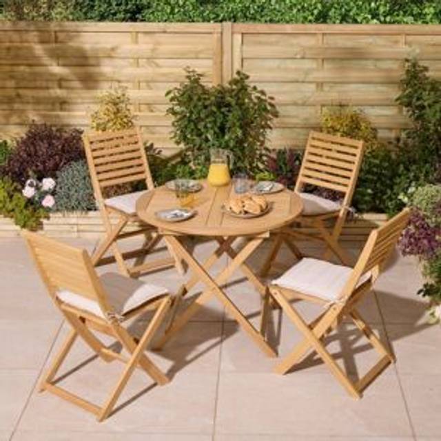 Round 5 - Piece 4 - Person Outdoor Table Set - Brown (4)