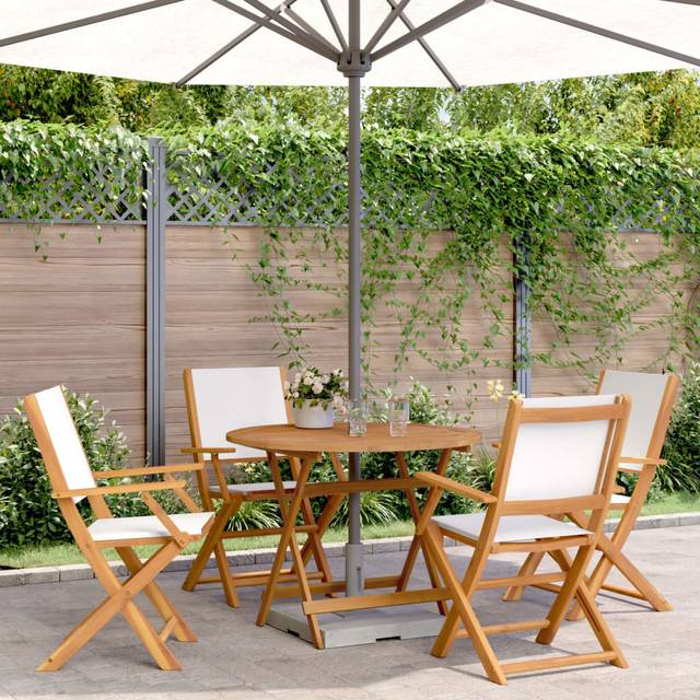 Round 4 - Person 90cm Long Dining Set - Cream White (4)