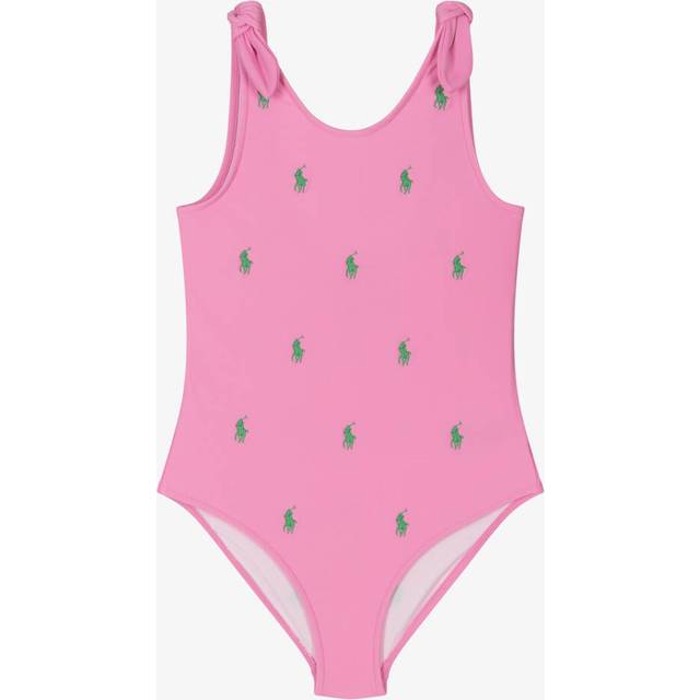 Ralph Lauren Girls Pink Pony Logo Swimsuit - 12 year