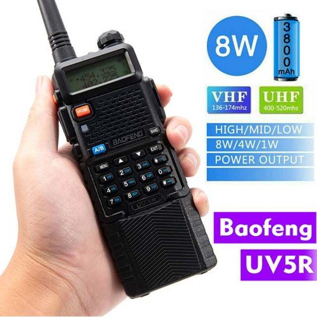 2025 baofeng uv-5r 8w ham radio vhf/uhf fm transceiver two way walkie talkie