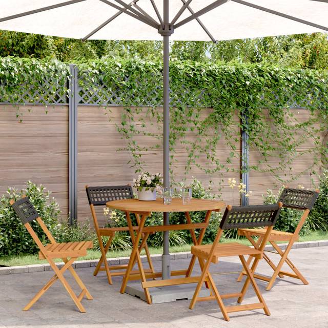 Round 5 - Piece 4 - Person 90Cm L Outdoor Table Set - Black (4)