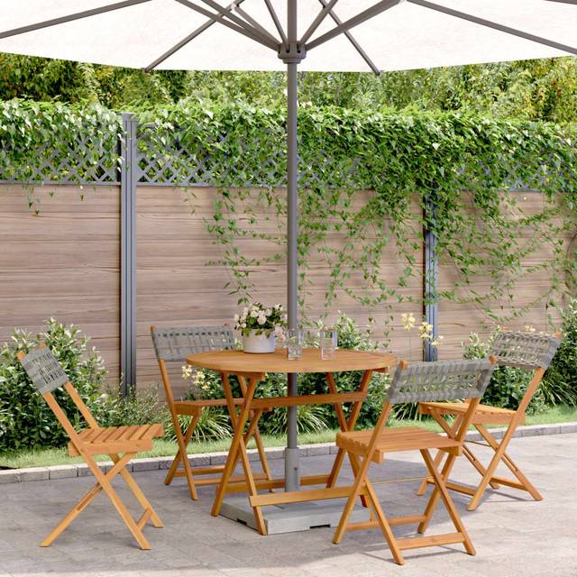 Round 5 - Piece 4 - Person 90Cm L Outdoor Table Set - Grey (4)