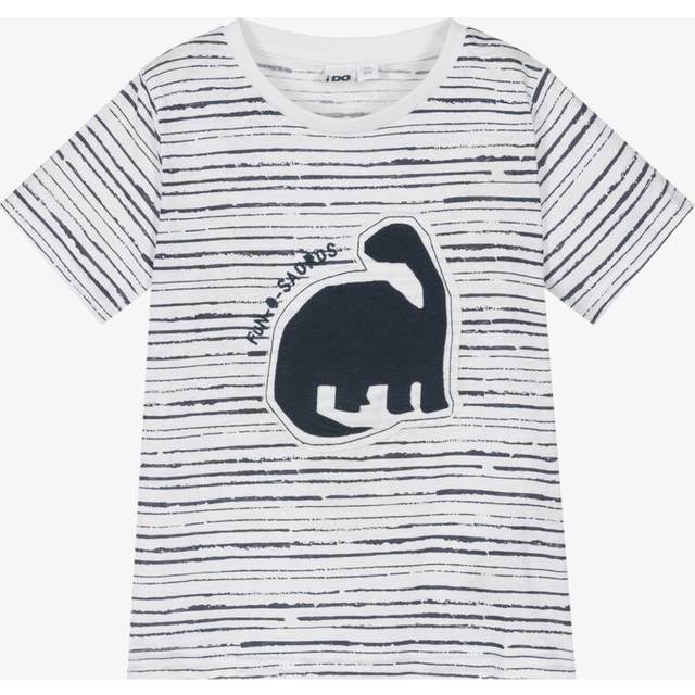 Ido Baby Boys White & Blue Dinosaur T-Shirt - 7 year