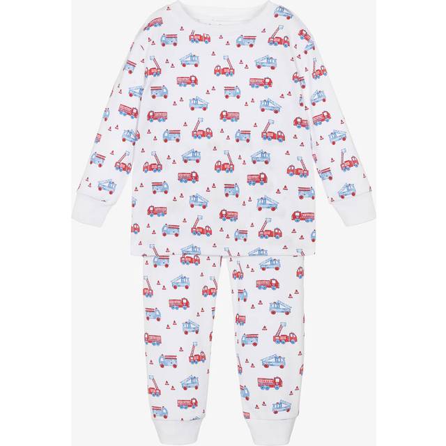 Kissy Kissy Boys Pima Cotton Flashing Fire Trucks Pyjamas - White - 18-24 month