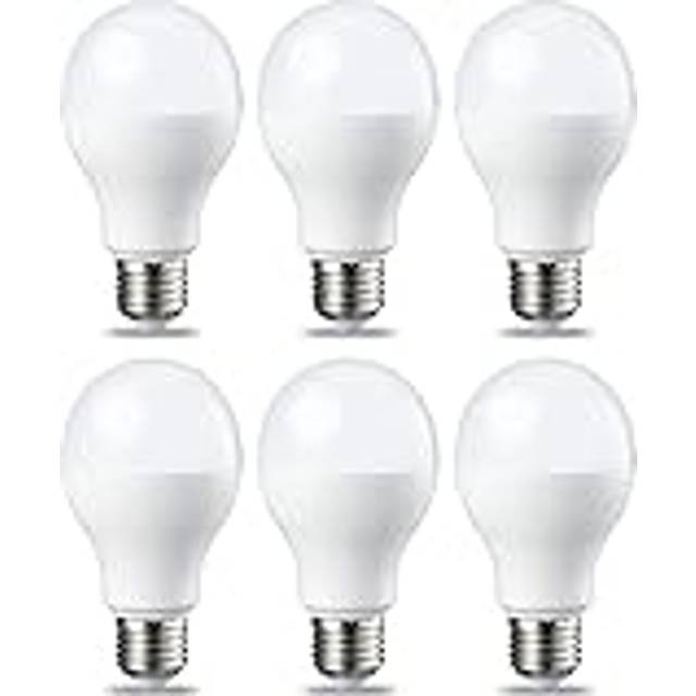 Amazon Basics LED E27 Edison Screw Bulb, 13W (Equivalent to 100W), Warm White, Non Dimmable - Pack of 6