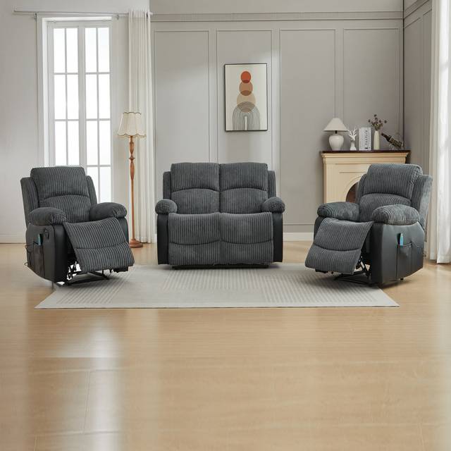 Fabric 241.3cm Reception Sofa - Grey