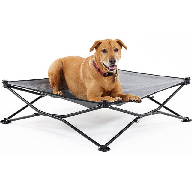 Coolaroo On the Go Elevated Pet Bed, Large, Grey