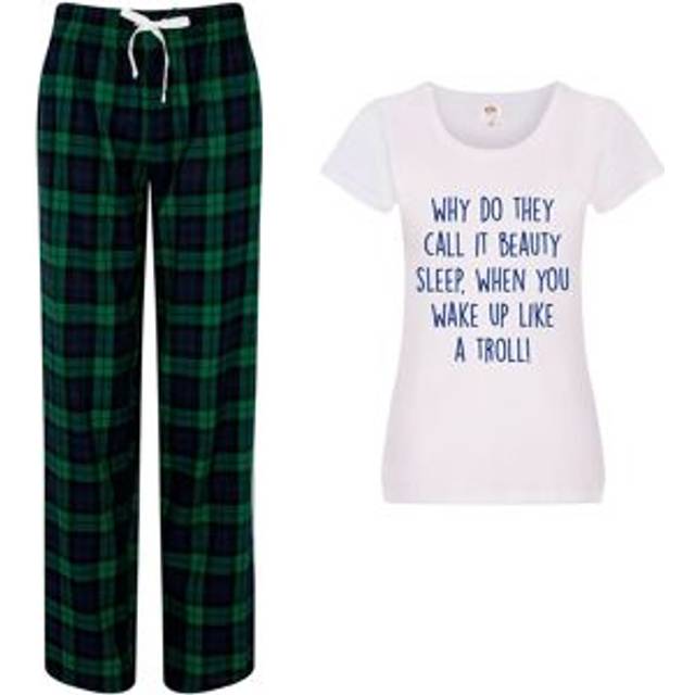 Why Do They Call It Beauty Sleep When You Wake Up Looking Like A Troll Pyjama Set - Green