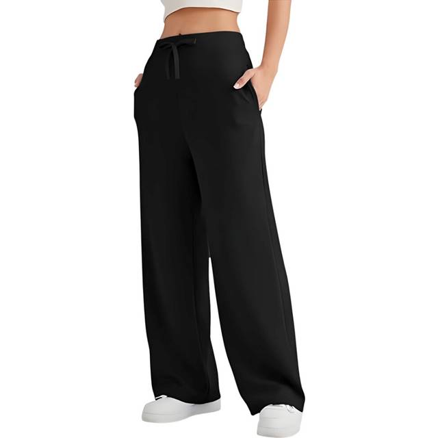 Womens High Waisted Baggy Sweatpants Black XXL