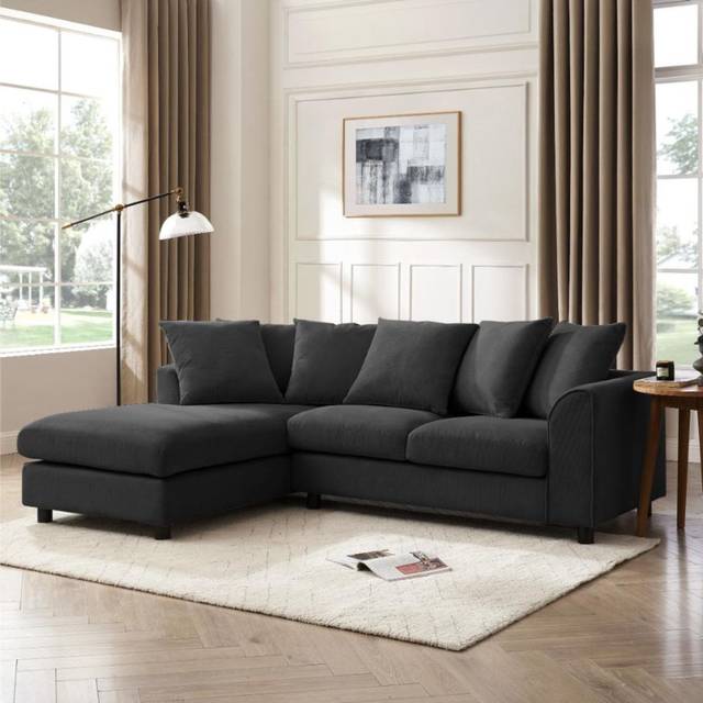 Fenwick Corner Sofa - Grey (83cm H X 212cm W X 85cm D)