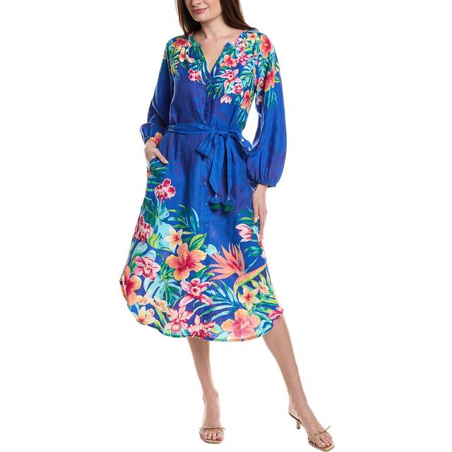 Tommy Bahama Topi-Flore Linen Midi Shirtdress