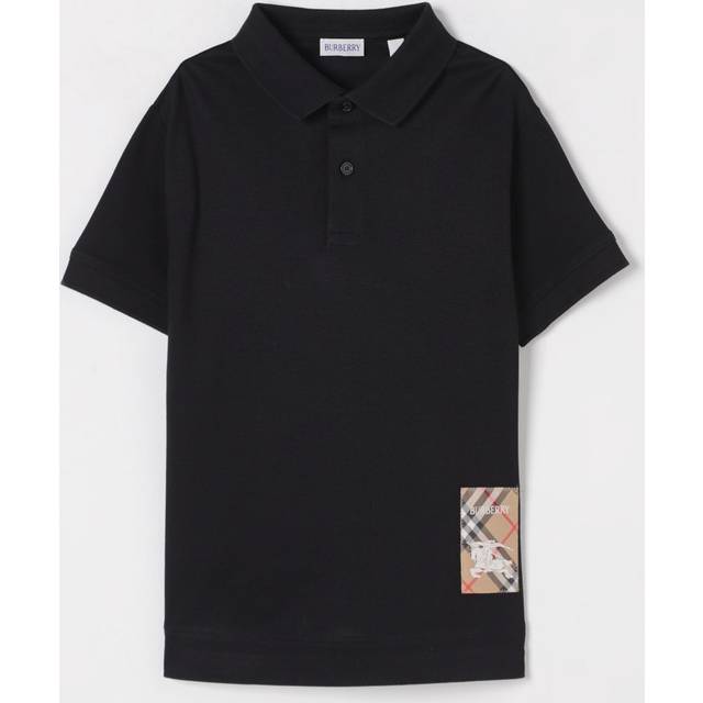 Burberry, T-Shirts, male, Black, 10 Y, Polo Shirt
