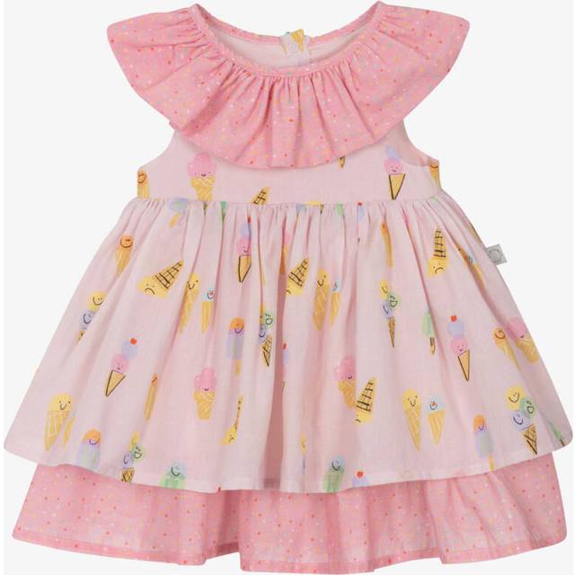 Stella McCartney, Dresses, female, Pink, 18 M, Pink Cotton Dress with Ice Cream Print