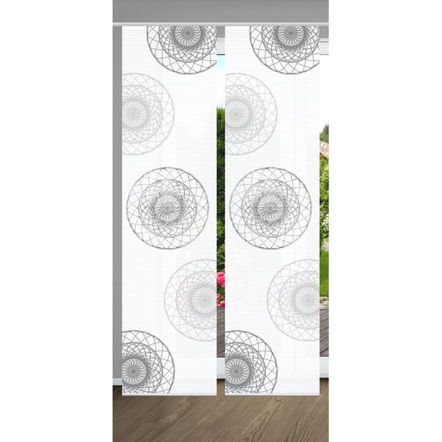 Polyester Semi Sheer Track Insert Sliding Panel Pair - Grey (60cm W X 245cm H)