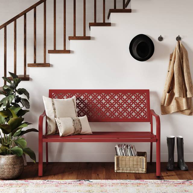 Grand patio Garden Bench - Bossa Nova Red (86cm H X 125cm W X 61cm D)