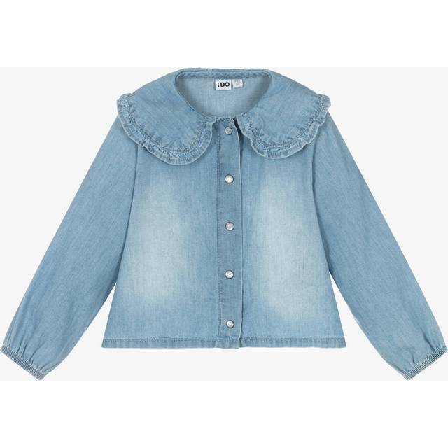 Ido Baby Girls Blue Chambray Blouse - 12 month