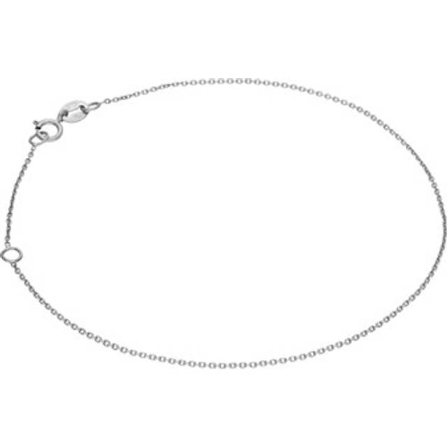 9ct white gold faceted trace chain bracelet 7 - 8 inches