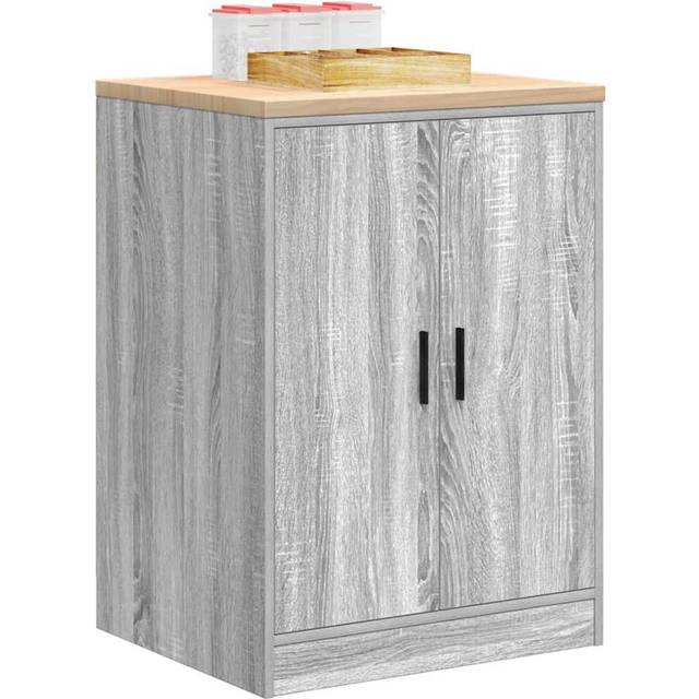 Solid Wood Single Storage Cabinet ( 85cm H x 60cm W x 51cm D) - Grey Sonoma (85cm H X 60cm W X 51cm D)