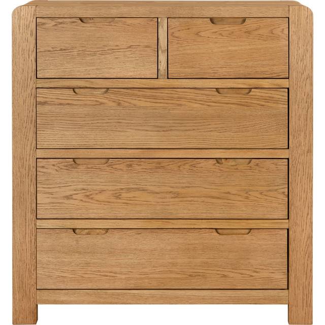 Murrysville Oak 2 Over 3 Chest of Drawers - Brown (86cm H X 140cm W X 42cm D)