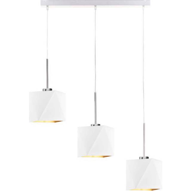 Earle 3-Light Kitchen Island Square Pendant - White (120cm H X 65cm W X 65cm D)