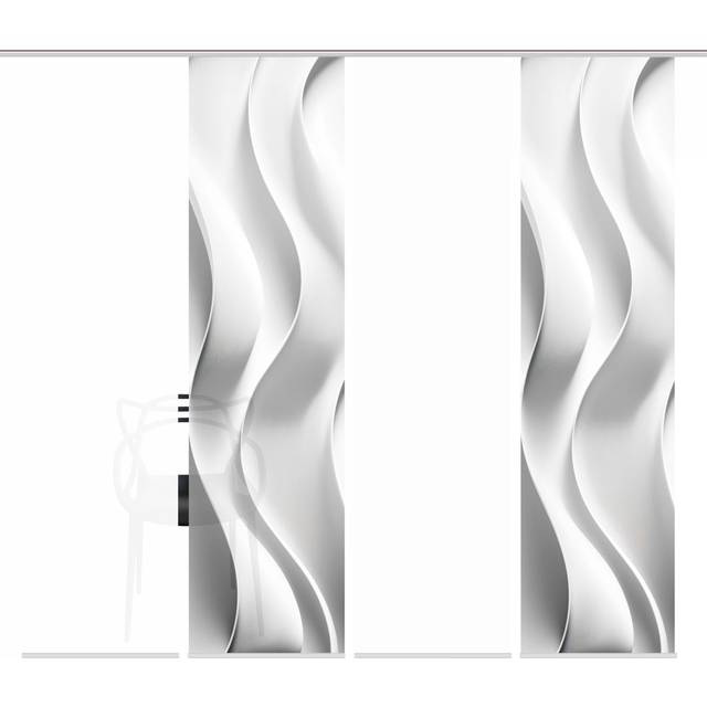 JAIR 4ER SET Polyester Room Darkening Track Insert Sliding Panel - Grey (60cm W X 245cm H)
