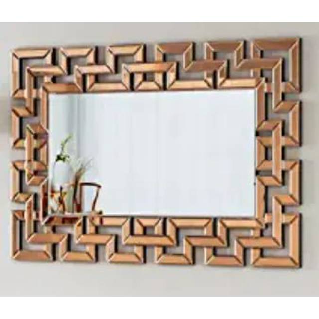 Rectangular gold frame hanging mirror - Gold (100cm H X 66cm W X 1.6cm D)