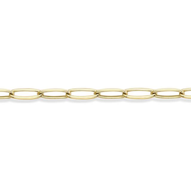 "Jewelco London Ladies 9ct Yellow Gold Round Tube Gentle Twist Oval Link Chain Bracelet 5mm 7.5""/19cm - CANR02047-07"