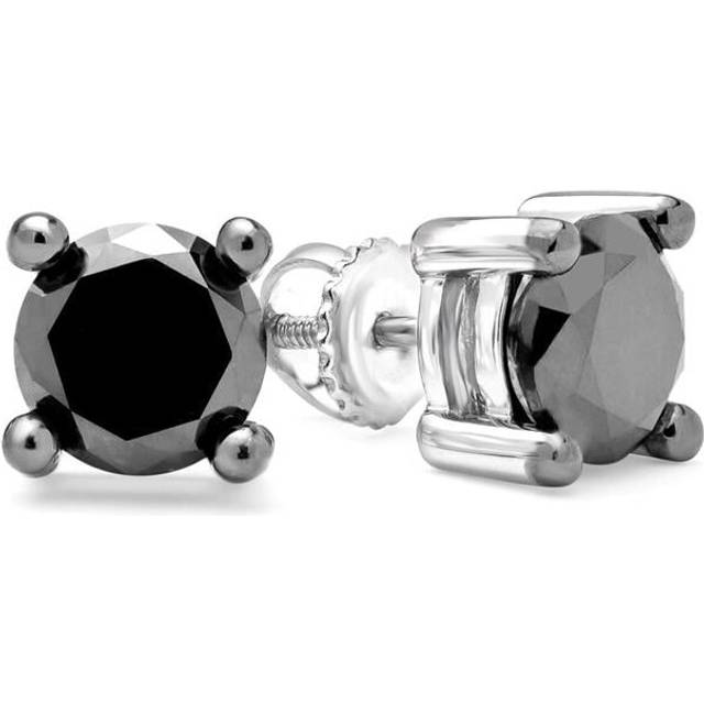 Majesty Diamonds MDR160013 2.33 CTW Round BlacK Diamond Stud Earrings in 10K
