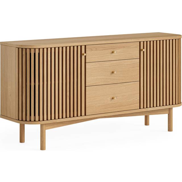 Aleyana Camden Oak Large 2 Door 3 Drawer Sideboard - Brown (70cm H X 140cm W X 36cm D)