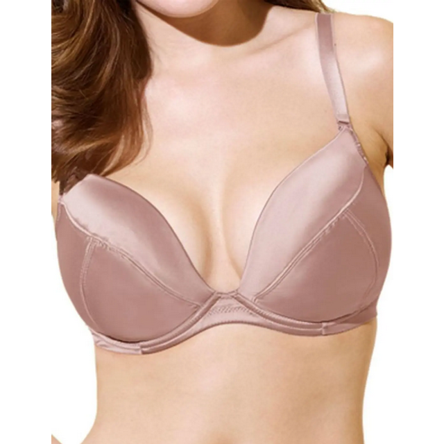 Panache zara nude plunge bra satin underwired padded multiway 5086 low front