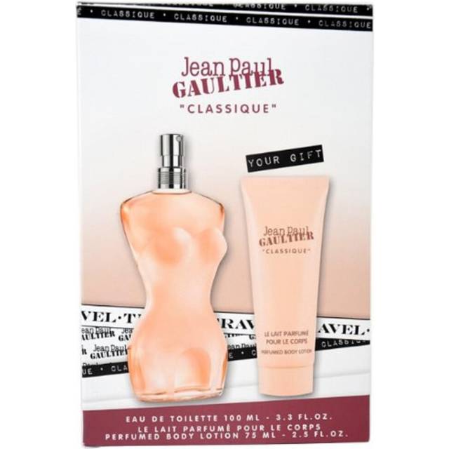 Jean Paul Gaultier Classique Gift Set for Women (3.3oz Eau De Toilette Spray and 2.5oz Perfumed Body Lotion)