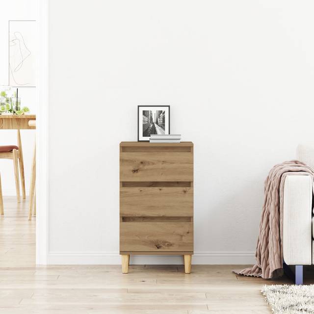 Bedside Cabinet Old Wood Reclaimed Wood Medium Bedside Table - Artisan Oak (70cm H X 40cm W X 35cm D)