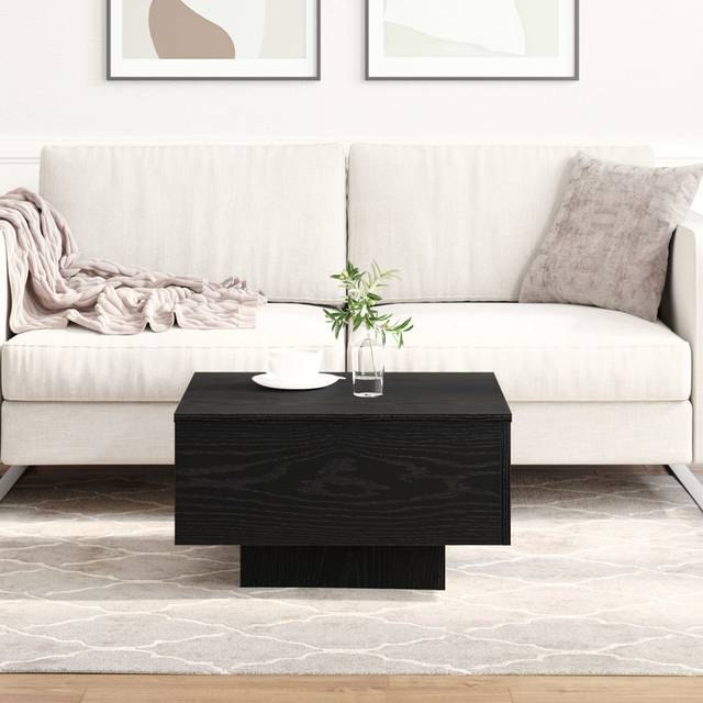 Couch Table Artisan Oak Solid Oak Wood 55 X 55 X 31 Durable - Black Oak