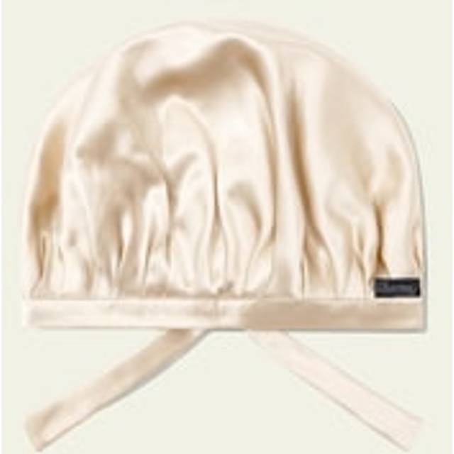 LILYSILK Silk Sleep Caps Premium Silk Elastic Band In The Back Preventing Breakages UK Gravel Gold