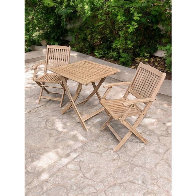 Square 2 - Person 70cm Long Bistro Set - Beige (2)