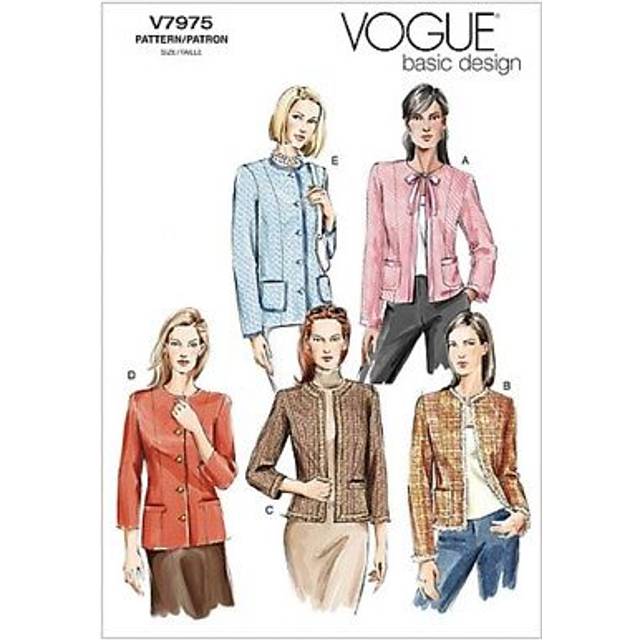 Vogue ladies easy sewing pattern 7975 lined fitted jackets (vogue-7975-m)