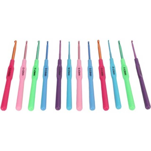 Crochet Hooks wooden, soft grip, metal