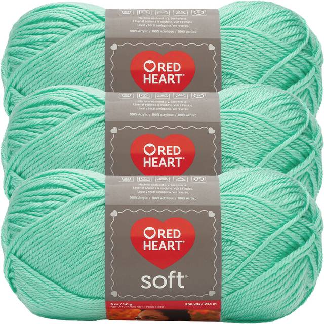 Red Heart Soft Yarn Bulk Buy (3-Pack) Minty E728-4620