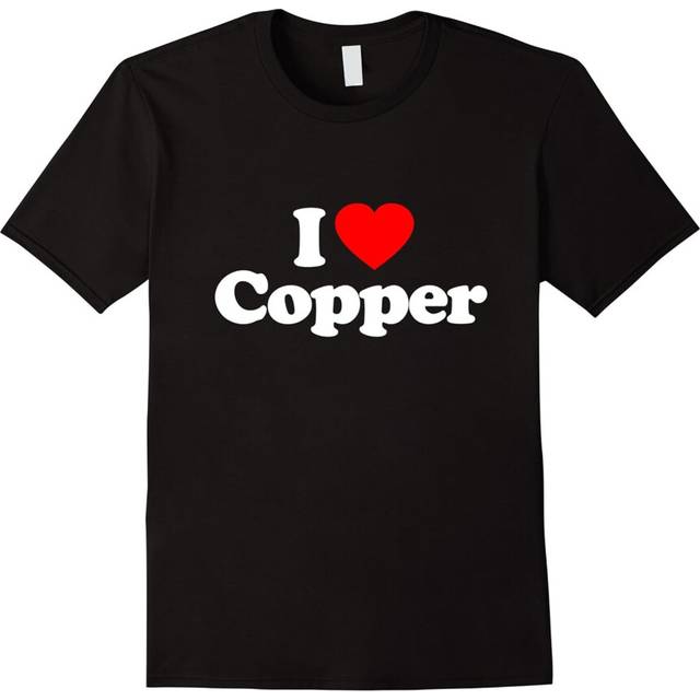 (L) I Love COPPER T-Shirt Heart Funny Tee-Father's Day