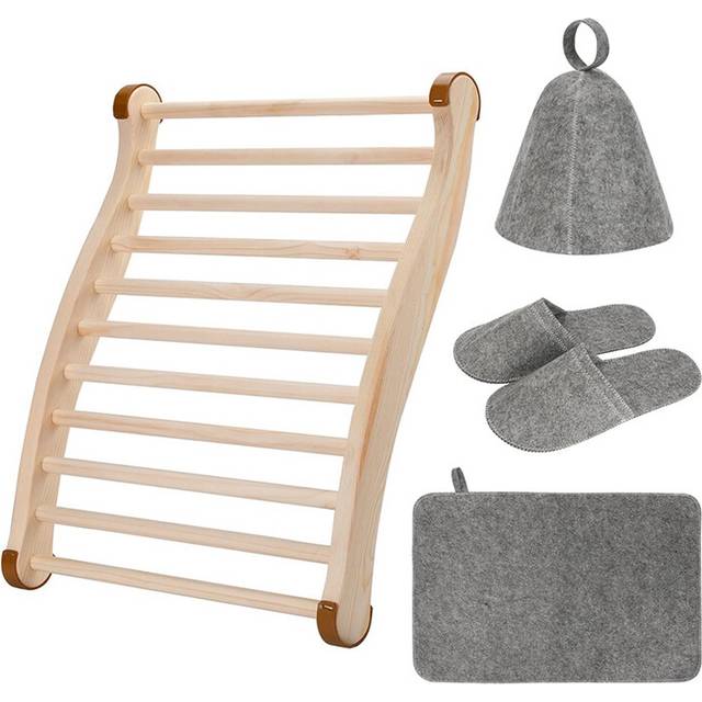 Sauna Backrest Wooden Comfortable S-Shape Design Chair - Accessories for Any or Infrared