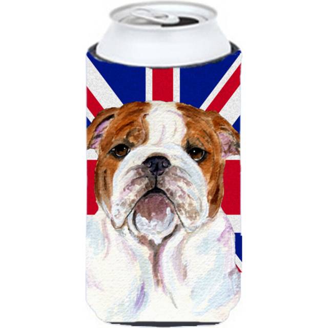 English Bulldog with English Union Jack British Flag Tall Boy Beverage Insulator Hugger SS4926TBC