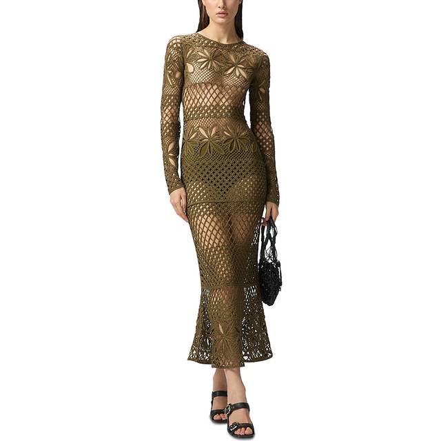 PINKO, Knitted Dresses, female, Green, M, Green Fantasy Net Dress